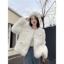 스패셜 인조 밍크 모피 코트