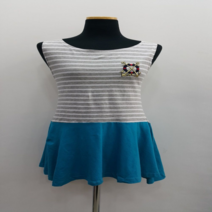 오너클랜 S1381/바캉스룩/마린룩/시원한 닻자수 면민소매원피스