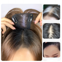 MOMOWIG 3D 100%고급인모 입체커버 불파트 여자 정수리가발 탑피스 BFP-C, 밝은갈색