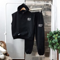 상상그이상 여성용 국내제작 굿럭 나시 조끼 트레이닝세트 편안한 후드나시 고급원단 구김없는 늘어짐없는 조거팬츠 명절에 입기 좋은 트레이닝 가볍고 따뜻한 레이어드용 여성세트