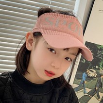 새로운 긴 브림 포니 테일 야구 모자 여성 캐주얼 중공 통풍 빈 탑 봄 여름 야외 스포츠 골프 비치, pink (children)