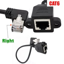 30cm 다운 앵글 90 도 Rj45 나사 패널 마운트 이더넷 연장 케이블 LAN 수-암 UTP Cat6 인터넷 코드 구멍, 04 Right_01 30cm