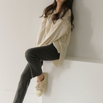 제시카79러브 루즈핏 브이넥 니트 빅사이즈 언발 가을니트