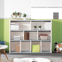 [인테리어 책장/실속구매1위] 파로마 달리 3단 와이드 낮은책장 1500, 그린삼나무