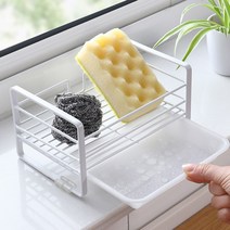 리미트 철제 물빠짐 싱크대 수세미 거치대 멀티 선반, 수세미 물빠짐 거치대(화이트), 1개
