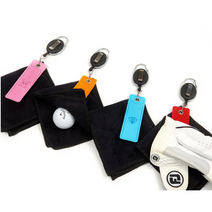 제이엠버튼 노캐디 셀프 라운딩 극세사 4겹 릴 골프 타올 + 장갑 찍찍이 벨크로 홀더 SET, 4겹 릴 타올 + 하늘 찍찍이