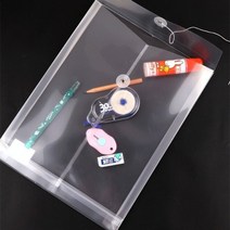 [10개 묶음] 하도메 PVC 반투명 파우치 봉투 A6/A4 파일 스티커 떡메 포카 보관 인스 케이스, A4