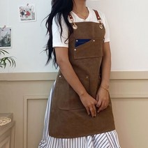 시둥마켓 +[시둥마켓]+_ 가죽패치앞치마 실습앞치마 작업앞치마 다용도앞치마 식당앞치마, 데일리앤코 캔버스앞치마 주방용앞치마 손님용앞치마, 타올걸이 브라운