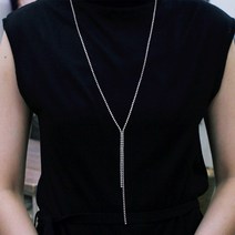 BNP 가을 코디하기좋은 무니켈도금 사계절악세사리 줄란 크리스탈 긴 목걸이 여름패션 원피스 목걸이