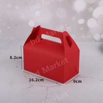 휴대용 롤케이크 상자 투명 종이 파운드 디저트 크라프트 포장 케이스 10개, 빨간색 (내부 받침대 없음)