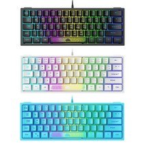 사무실키보드 롤 게이밍 무소음 커스텀 키보드 k61 rgb 유선 60 62 키 노트북 데스크탑 컴퓨터 인체 공학적 노트북 gk61, 검은색