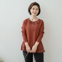 엄마옷 마담4060 진주캉캉티셔츠-QTE2308028-