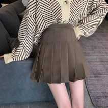 롱스커트 스커트 하이 웨이스트 플리티드 2 여성용 여름 캐주얼 카와이 라인 체크 무늬 블랙 테니스 일본 학교 유니폼 미니 196419