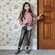 스타일노리터 헨리 롱 셔츠 핑크