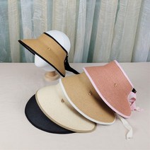 와이앤와이 지사 코튼해링본 해리 돌돌말이 썬캡 UV차단 간편휴대 여름 밀짚모자 사이즈조절