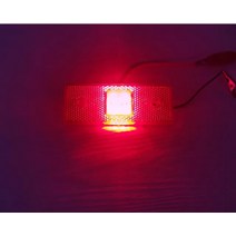 1x E8 24V 12V Led 반사판 램프 트럭 외부 라이트 사이드 마커 트레일러 버스 110X40mm 레드 앰버 화이트 Emark, [01] Red, [02] 24v