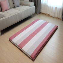 인터카마 양면누빔 스트라이프 요매트+솜포함 S SS Q 100%자체제작 (양면사용가능), 1-2 핑크