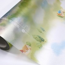 데코미 점착 무점착 유리창문 시트지 193종, WS-32 (점착식창문-구름속 꿈의마을)