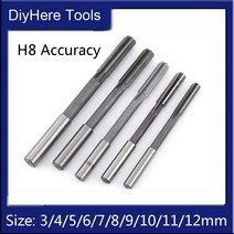 10Pcs HSS 리머 세트-3/4/5/6/7/8/9/10/11/12mm H8 커터 공구 세트 Straight Shank Chucking Machine Reamer