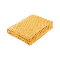 Fuji Boeki 27894 스로우 블랭킷 면 100% 숄더 노란색 51.2 x 63.0 인치(130 160 cm) 와플 패브릭 원형