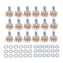 18pcs 9 값 단일 전위차계 구색 키트 B500K-5K 너트와 세척