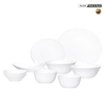 유럽수입 무흡수 바칠레 그라나다 홈세트 2인 9P 무지 그릇세트 식기세트, 6종, 화이트