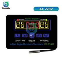 Ac220v DC 12V 10A 디지털 온도 조절기 AC 110V 스마트 XH-W1411, AC 220V