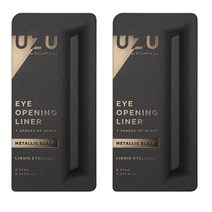 UZU by Flowfushi Eye Opening Liner 우즈 후로후시 아이 오프닝 라이너 메탈릭 블랙 0.55ml 2팩