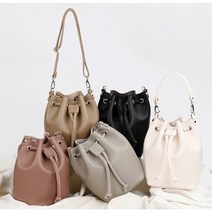 하네모 캐주얼 여성 가죽 복주머니 가방 5color 버킷백 복조리 숄더백