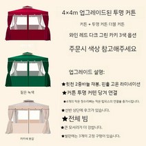 야외 차고용 천막 카라반 캐노피 포장마차 대형, 4x4 업그레이드(원주 + 투명도)