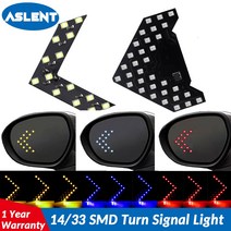ASLENT 2pcs 자동차 후면보기 미러 표시기에 대 한 14/33 SMD LED 화살표 패널 신호등 자동차 LED 백 미러, 01 파란_02 33SMD dynamic