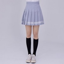 백합주름치마 화이트투라인그레이 (전체주름치마) 교