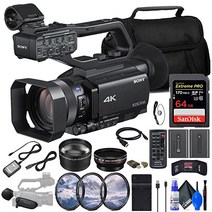 소니 PXW-Z90V 4K HDR XDCAM 고속 하이브리드 AF(PXW-Z90V) + 64GB 메모리 카드 NP-FV70 배터리 필터 키트 광각 렌즈 망원 가방 충전기 리더기 지