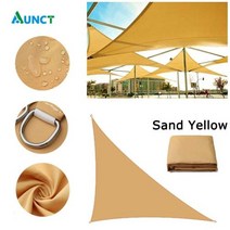 420D 방수 그늘막 햇빛 가리개 보호 그늘 항해 캠핑 천막 야외 캐노피 정원 파티오용 크기 AliExpress, Sand Yellow+Mount Accessory