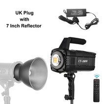촬영 방송 조명Anoder COB Studio LED 비디오 라이트 100W 3000-6000K 라이브 스트림 스튜디오 야외 초, 02 UK with Reflector