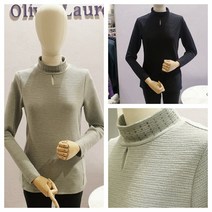올리비아로렌 여성스런 주름넥 큐빅장식 포인트 니트 티셔츠vocalvs1326