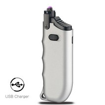 실외용난로 USB 충전식 플라즈마 아크 주방 라이터 야외 바베큐 가스 스토브 방풍 무불꽃, 08 silver