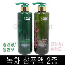 모웰 2종 녹차 샴푸액 550ml 노실리콘샴푸 무실리콘샴푸 / 중건성 민감성 손상모발용 / 녹차샴푸액 한방특허조성물 두피저자극제품 /실리콘x 유해성분x /, 민감성(손상모)