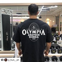 올림피아드 헬스오버핏반팔 순면 티셔츠 빅사이즈 크리스 범스테드 씨범 짐웨어 박시한 헬창옷