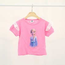 S/S 디즈니 겨울왕국 엘사 레이스 스팽글 공주티셔츠SE02