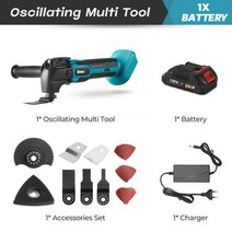 무선 진동 다기능 공구 전기톱 트리머 삽 절단기 마키타 18V 배터리용 목공, 02 with a battery