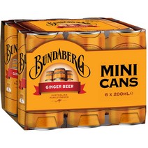 Bundaberg Ginger Beer Mini Can 호주 분다버그 진저 비어 미니 캔 200ml 6캔 음료수