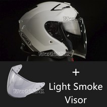 여름 오토바이 헬멧 오픈 페이스 라이딩 모토 크로스 레이싱 헬멧, l, 가벼운 연기 바이저