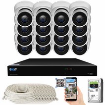 GW Security 4K 스타라이트 컬러 나이트 비전 AI 보안 카메라 시스템 16 채널 12MP H.265+ PoE NVR 16 x 4K UltraHD 8MP 얼굴 인식/사