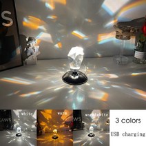 크리스탈램프 조명 light shadow k9 crystal stone lamp 16 color rgb control diamond table light 패션 디자인 홈 장식, 3가지 색상