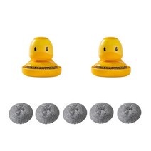 주방 설거지 설겆이 세제 디스펜서 겸용 오리 자취생 1인가구 일체형 철 메탈 수세미, 노랑오리2개x리필5개