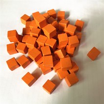 100 개/몫 10mm 우드 큐브 다채로운 주사위 체스 조각 직각 토큰 퍼즐 보드 게임 조기 교육, 11 주황색