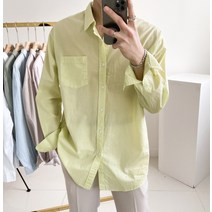 파스텔톤 오버핏 아사 면 무지 포켓 셔츠(7color)