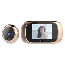 무선초인종 스마트도어벨 스마트 카메라 lcd 화면 전자 야간 투시경 동작 감지 구멍 홈, 금 b