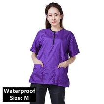 헤어캡 애완 동물 미용 작업복 방수 고양이 개 그 루머 비 스틱 털이 정전기 방지 통기성, Purple wpf  M